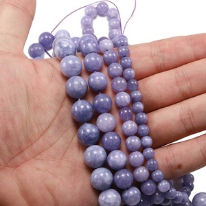 Cuentas redondas de aguamarina púrpura, cuentas sueltas para hacer joyas, accesorios de cristal DIY, venta al por mayor - Product Image 2