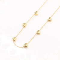 Ensemble collier et bracelet en acier inoxydable 316L plaqué or PVD 18 carats avec pendentif cœur gonflé, chaîne câble 3D, bijoux pour femme, vente en gros, personnalisation OEM