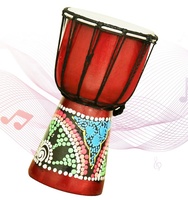 Djembé africain OEM traditionnel chinois pas cher pour enfants, jouet en bois flexible de 4 pouces, facile à transporter, pour utilisation en extérieur