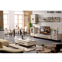 Nordique moderne minimaliste lumière luxe salon meubles petit appartement couleur noyer table basse meuble TV combinaison ensemble