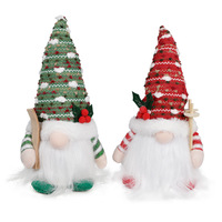 QiYing Victory Cross-Border Weihnachtsdekorationsartikel Amerikanischer Landhausstil Gestrickte Lampen Gesichtslose Puppe Leuchtende Zwergen-Ornamente