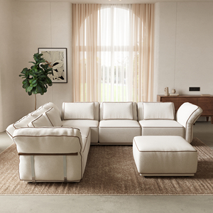 VOXHOME Italian Minimalist Design Modular Sectional <b>Cloud</b> With Movable Armrests/Backrests Living Room Couch Furniture - Product Image 3