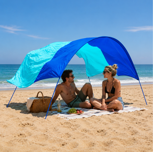 Tenda da Spiaggia Portatile in Nylon Impermeabile, Protezione Solare per Vacanze al Mare, Leggera per Uso Esterno - Product Image 3