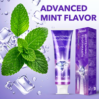 Dentifrice violet naturel et biologique de haute qualité 120g pour blanchir les dents, éliminer les taches, dentifrice blanchissant, fabricant