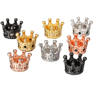 Perle entretoise <span class=keywords><strong>couronne</strong></span> <span class=keywords><strong>en</strong></span> zircon AAA, technique sculptée, pour la fabrication de bracelets homme/femme, apprêts et composants de bijoux - Product Image 5