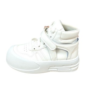 Femmes doux semelle épaisse tête <span class=keywords><strong>pain</strong></span> chaussures PU semelle extérieure en caoutchouc fermeture à enfiler blanc haut conseil à la mode confortable - Product Image 1