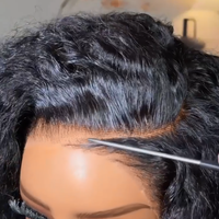 Peluca de Cabello Humano Natural Rizado Kinky, Lista para Usar, Pelucas Frontales de Encaje sin Pegamento al por Mayor, Pelucas Frontales de Encaje HD para Mujer