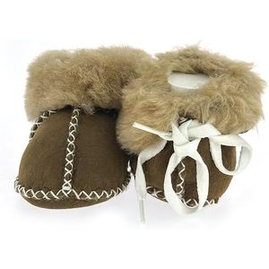 Baby Sheepskin <b>Booties</b> Plush Lining Ankle Length Slip-On Unisex Autumn Winter Casual Shoes Insulative Soft Boots - Product Image 4