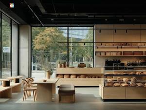 Mostrador de Café de Madera Hecho a Mano y Vitrina Personalizada para Cafetería, Diseño de Interiores de Cafetería - Product Image 3