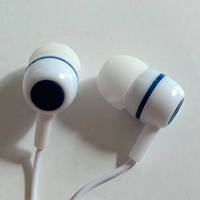 JIND-211 Earbud Sekali Pakai JetBlue Murah dan Nyaman untuk Penerbangan, Headphone Musik Berkabel untuk Penggunaan di Pesawat