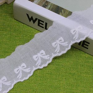 Exquisito patrón de lazo encaje bordado soluble en agua para decoración textil del hogar, encaje de algodón <span class=keywords><strong>Trm</strong></span> - Product Image 1