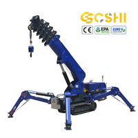 Guindaste Hidráulico Spider de 3 Toneladas com Lifter a Vácuo: Guindaste Spider para Sucção e Colocação de Vidros em Edifícios