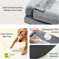 Lit orthopédique pour chien style canapé, imperméable, en velours ultra doux, mousse alvéolée, lavable, pour détaillants, taille personnalisée, fabrication en usine