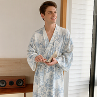 Peignoir Kimono en Gaze Double Couche 100% Coton, Longueur Intégrale, pour Couple, Séchage Rapide, Vêtement d'Intérieur pour la Maison et le Sauna, Logo Personnalisé