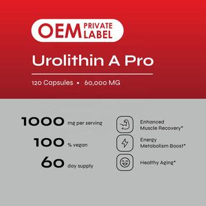 Urolithin a Capsules yang ditingkatkan kekuatan 1000mg vitalitas kesehatan seluler canggih NAD + Boost, perbaikan sel antioksidan - Product Image 3
