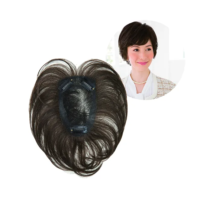 Lightweight gentle fit bright stylish color chestnut black ladies bulk human hair wigs