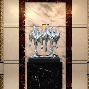Escultura Electrochapada Abstracta en Forma de Lágrima de Piedra 600*180*650MM Decoración Artística para Vestíbulo, Entrada del Hogar - Product Image 5