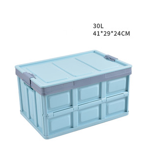 Boîtes pliables en plastique, de 30l/55l, pour rangement, peut organiser ses affaires dans la voiture - Product Image 3