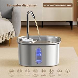 <span class=keywords><strong>Fontaine</strong></span> à eau intelligente pour animaux de compagnie 3L ultra-silencieuse en acier inoxydable, distributeur d'eau en direct, <span class=keywords><strong>fontaine</strong></span> carrée pour chat avec robinet automatique - Product Image 2