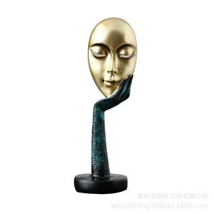 Abstract Face Sculpture Resin Craft Artistic Home Decoration <b>Desk</b> Ornament Mask Figure Decor - Product Image 5