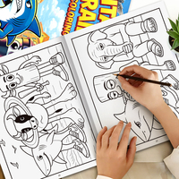 Livre de coloriage et de dessin personnalisé avec des animaux de dessin animé, papier offset, pour enfants et adultes, détente et soulagement du stress