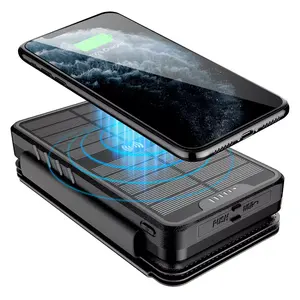 6W Foldable Solar Phone Charger Big Capacity 26800mAh Wireless Solar Panel Power Banks Dual USB