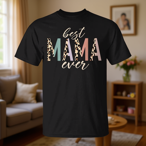 Maglietta per la festa della mamma con stampa leopardata Best Mama Ever - Product Image 3