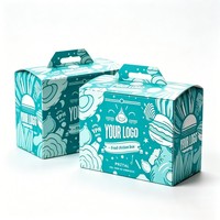 Boîte d'emballage pliable en carton alimentaire avec poignée pour plats à emporter, poulet frit et burgers