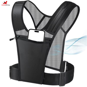 Chaleco reflectante para correr RTS, pedido al por mayor, cintura ajustable, chaleco ligero de malla para corredores de maratón con soporte para botella - Product Image 2
