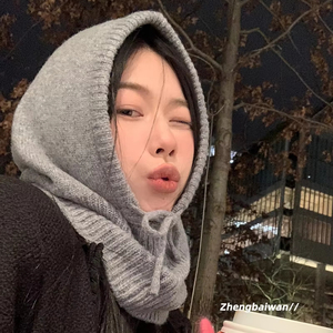 Pasamontañas de lana de oveja 100% de gama alta australiana para mujer, logotipo bordado de Color sólido, gorro de punto con protección auditiva para deportes de invierno - Product Image 6