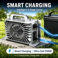 Chargeur de batterie 108V 10A LNLEE entièrement étanche et anti-poussière, personnalisable pour chariot touristique, véhicule de patrouille et véhicule utilitaire léger (VUL)
