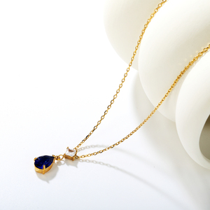 Europäische und Amerikanische Mode Edelstahl-Schmuck 18K Vergoldete Zirkonia-Besetzte Liebes-Schmetterling Anhänger Halskette - Product Image 3