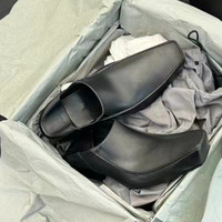 Chaussures Derby à bout carré relevé pour hommes et femmes, en cuir microfibre, semelle extérieure en caoutchouc, talon épais, à enfiler, collection automne