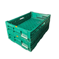 Conteneur pliable en plastique et en maille PP robuste avec conception ventilée pour boîtes de rangement de fruits et légumes