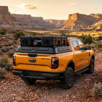Capot de benne modulaire ultra-plat de 23 cm, structure acier-aluminium, rails à fentes, poignée arrière, pour Ford F-150 Ranger