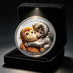 Moneta Commemorativa 3D Scimmia <span class=keywords><strong>Orangutan</strong></span> Carina all'Ingrosso, Regalo Souvenir da Collezione per la Famiglia Animale - Product Image 1