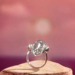 Colección Primavera-Verano: Anillo de oro blanco de 10 quilates de <span class=keywords><strong>plata</strong></span> sirena de doble cara: único, lujo ligero, elegancia ele - Product Image 5