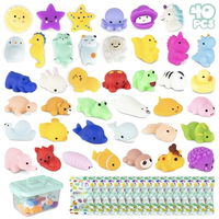 BONNYCO Petits Squishies – Lot de 40 Mini Jouets en Caoutchouc pour Fêtes d'Anniversaire d'Enfants, Idéal pour les 2-4 Ans, Récompenses Scolaires