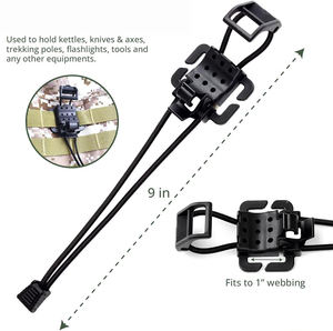 Multipurpose Plastic Molle Clip Web Elastic String <b>Tactical</b> <b>Flashlight</b> Holder for Backpack Straps, Outdoor Activity - Product Image 2