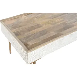 Mango Metal Coffee <b>Table</b> 120x60x57 Waves <b>Brown</b> - Product Image 2
