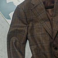 Blazer Homme Marron Sur Mesure Style Italien Croisé Prince de Galles ODM 21 Ans d'Expérience Faible MOQ Coupe Slim Veste de Sport pour Mariage et Fêtes Vente en Gros