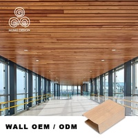 Panneaux muraux suspendus industriels en aluminium, 3d, panneaux de plafond en PVC et bois massif