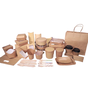Custom Made Disposable Eco-Friendly Biodegradable Heavy-Duty Restaurant Kraft <b>Paper</b> Greaseproof Recyclable Takeaway Box for Fast - Product Image 1