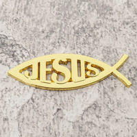Emblème de voiture 3D en métal Poisson de Jésus, symbole chrétien Ichthys, badge auto-adhésif, autocollant décoratif extérieur pour voiture