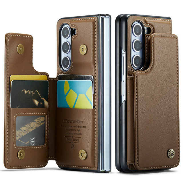 CaseMe 2025 New Products for Samsung Z Fold 5 4 3 Phone Case Leather Back Cover RFID Protector for Samsung Galaxy Z Fold 5 Case