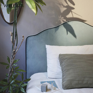 Wbert เตียงเดี่ยวขนาดเล็ก1.6ม. หรูหราแบบอิตาลีมีพนักพิงสูงเตียงผ้าสไตล์นุ่มพร้อมกรอบไม้ - Product Image 4