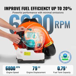 Souffleur de feuilles à gaz à 2 cycles de 79CC avec volume d'air de 930CFM et ventilateurs haute performance à vitesse de 184MPH - Product Image 3