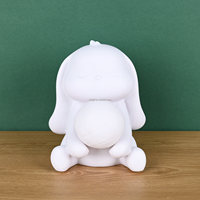 Nouvel Arrivage Figurine en Vinyle Blanc de 16 cm, Modèle à Personnaliser, Thèmes Éléphant Porte-Bonheur et Ours Violent, avec Surface Blanche Vierge à Peindre