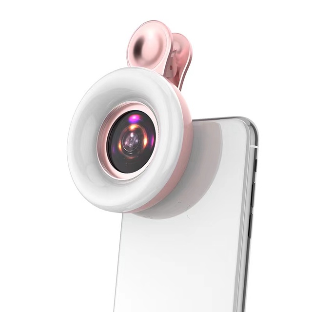Mobile Phone Lens Macro Camera Beauty Fill Light Mini Clip LED Ring Light for Eyelash Nail Tattoo Eyebrow Shooting