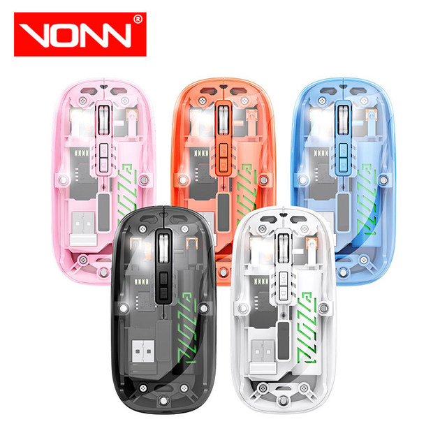 Dual Mode Type-c Transparent Wireless Mouse X11 Support OEM USB+2.4G BT Rechargeable Silent Mouse for Laptops PC